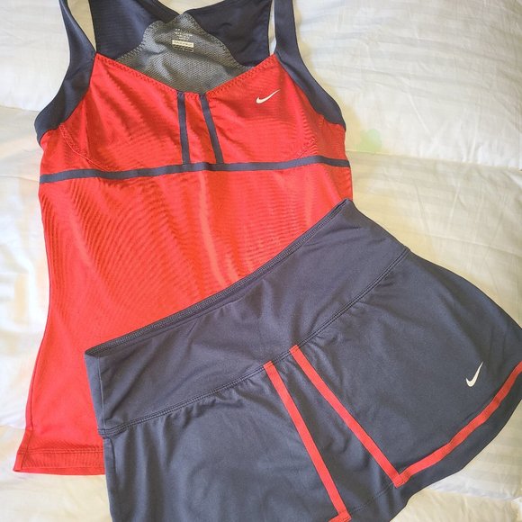 Nike Dri Fit Dresses & Skirts - Nike Maria Sharapova Gray/RedTennis skirt and top